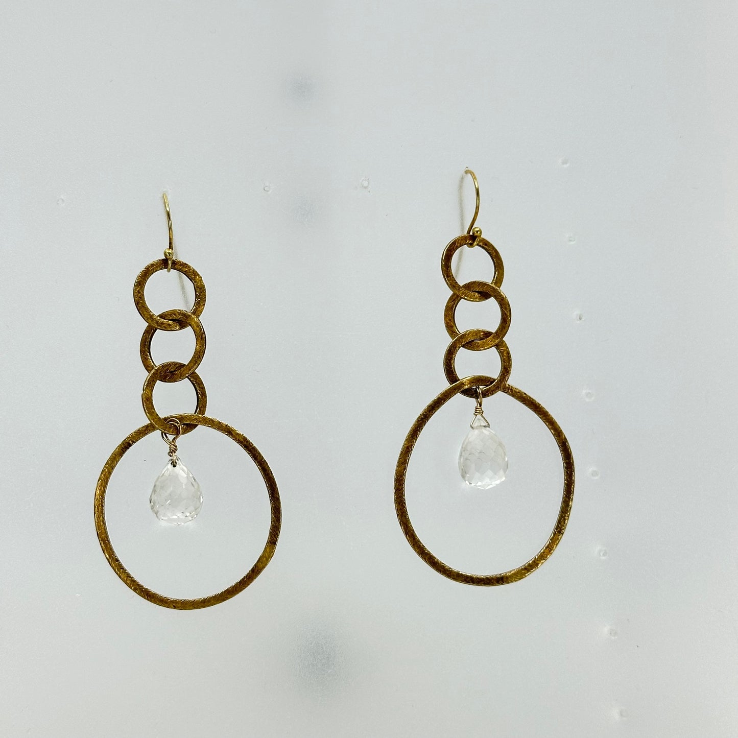 Gold Vermeil Sterling silver quartz briolette earrings - GM258