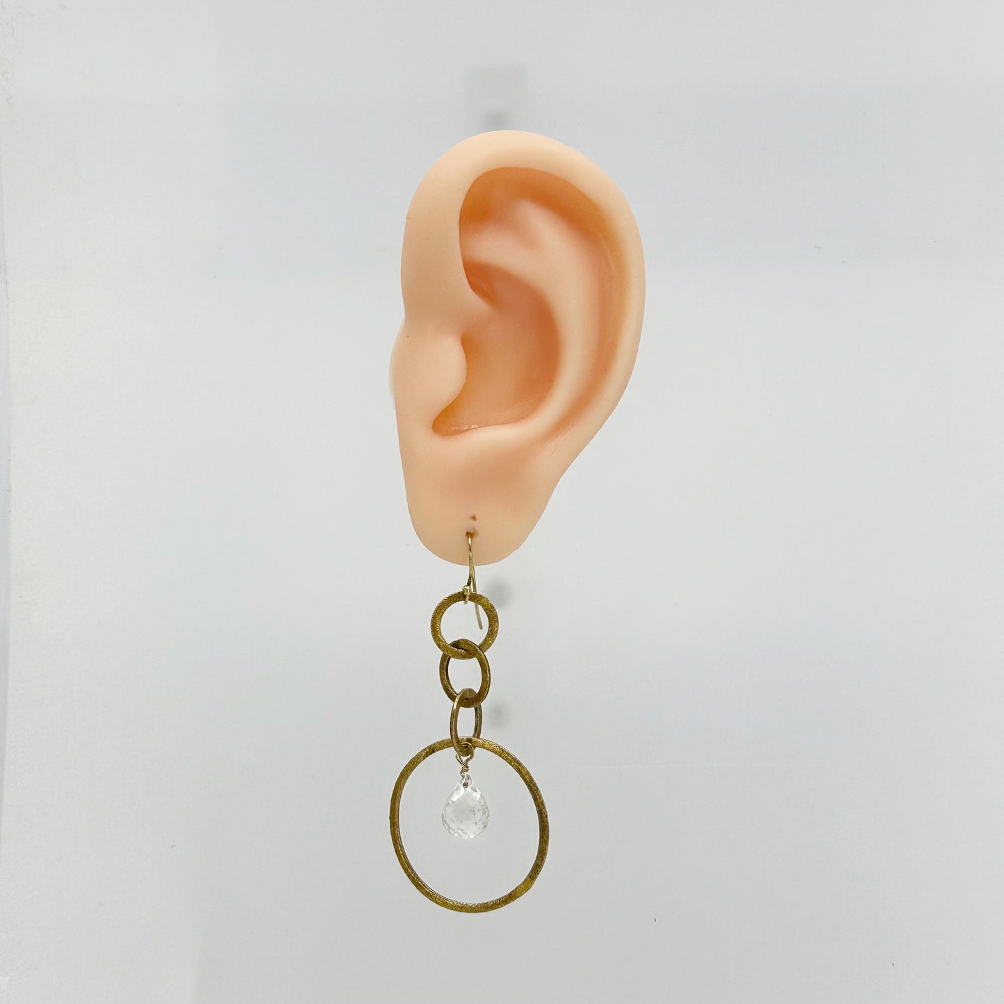 Gold Vermeil Sterling silver quartz briolette earrings - GM258