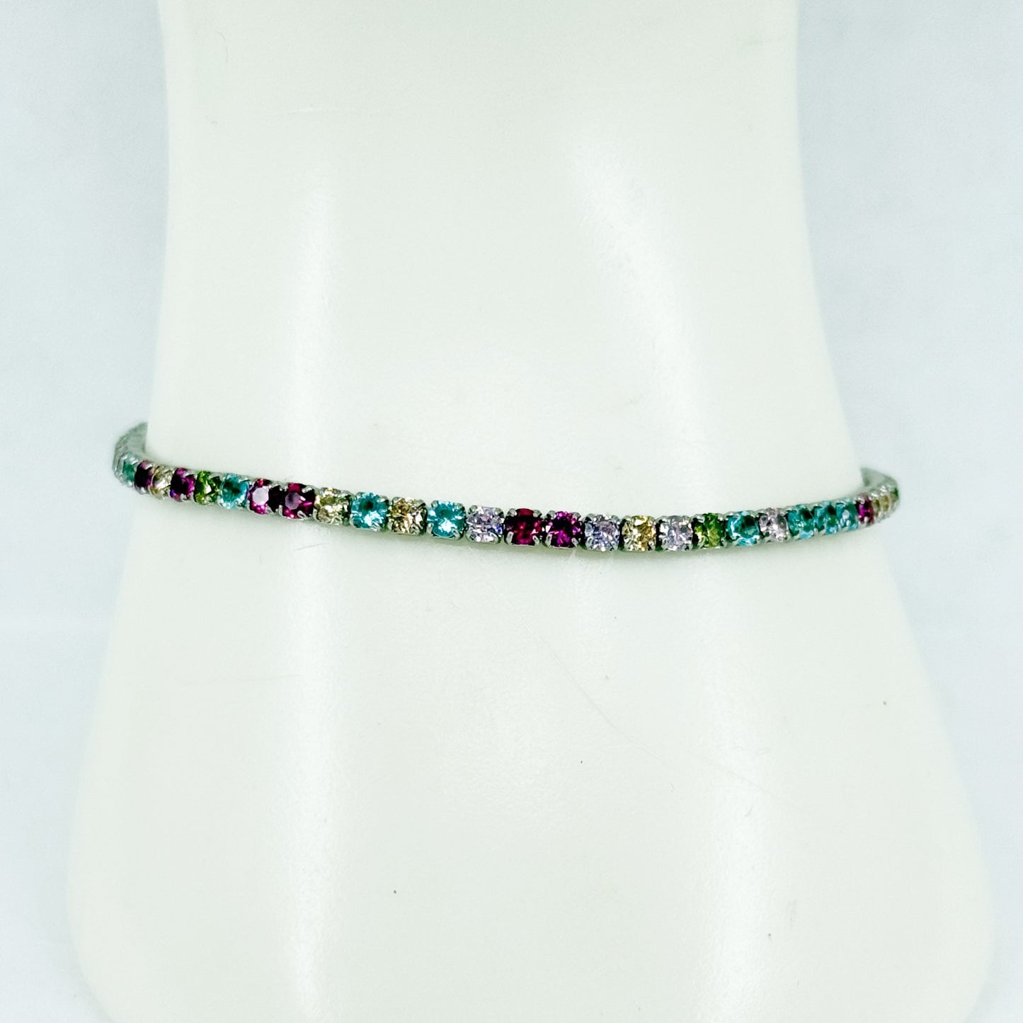 sterling silver cubic zirconia link bracelet - GM259