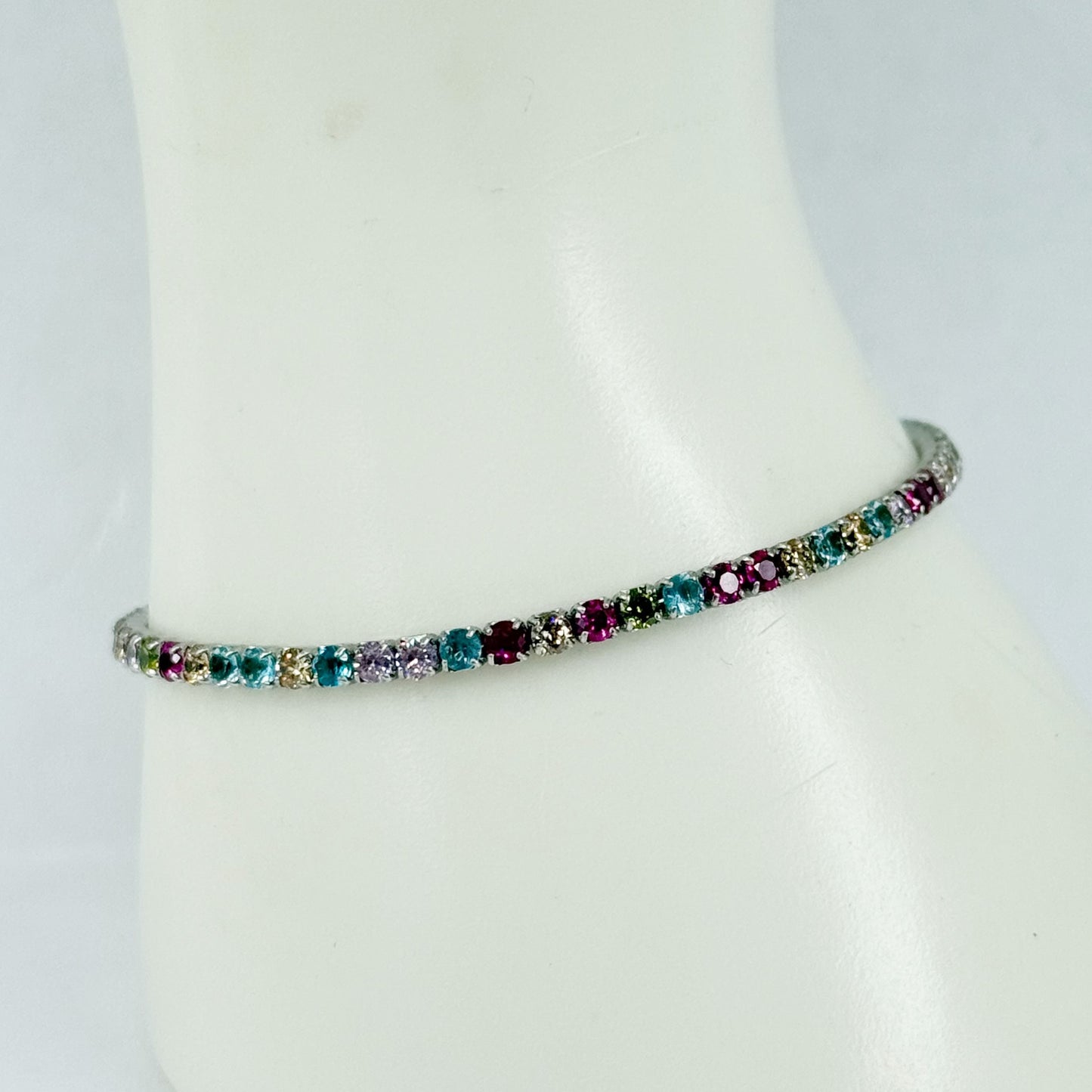 sterling silver cubic zirconia link bracelet - GM259