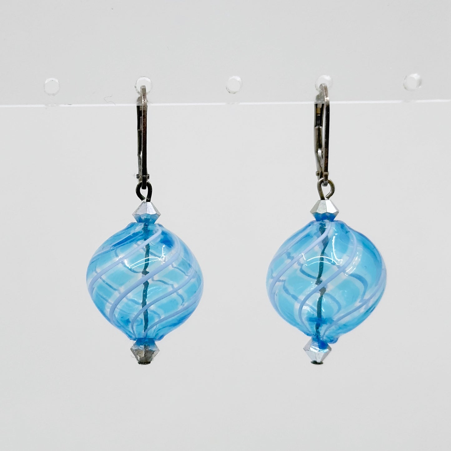 Sterling silver Venetian glass bead drop earrings - GM260