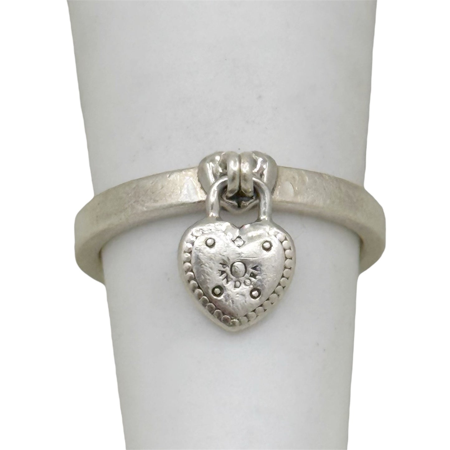 Pandora sterling silver lock heart charm ring - GM261