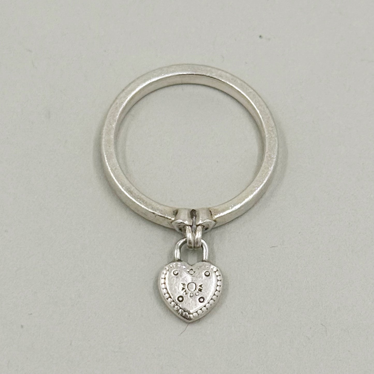 Pandora sterling silver lock heart charm ring - GM261