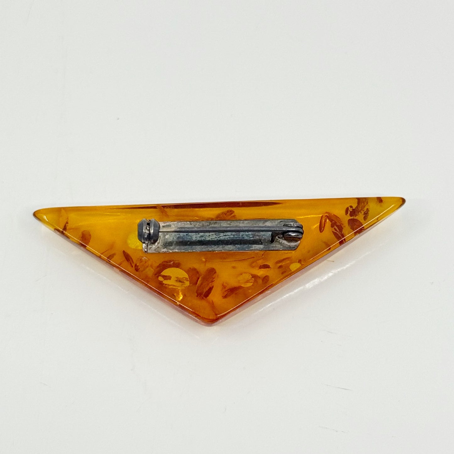 Vintage sterling silver baltic amber brooch - GM264