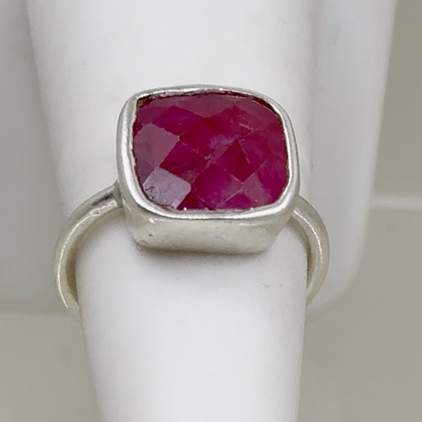 sterling silver ruby ring - GM271