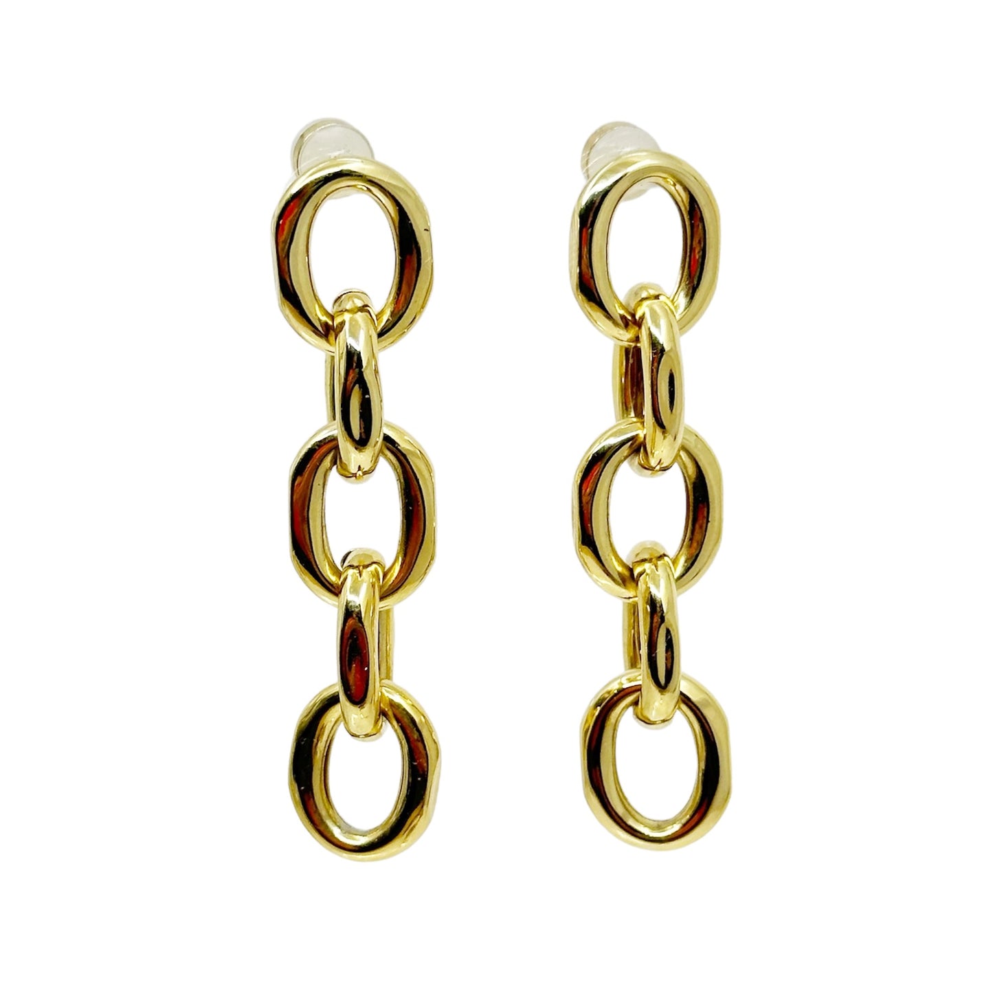 18k Gold vermeil Sterling silver link drop earrings - GM285