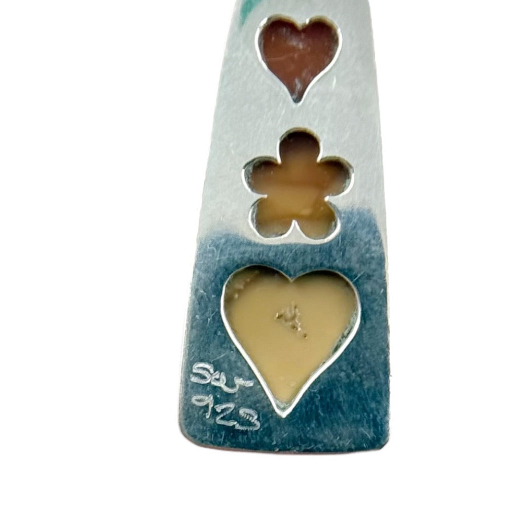 Hand Made sterling silver Jasper drop earrings - GM288