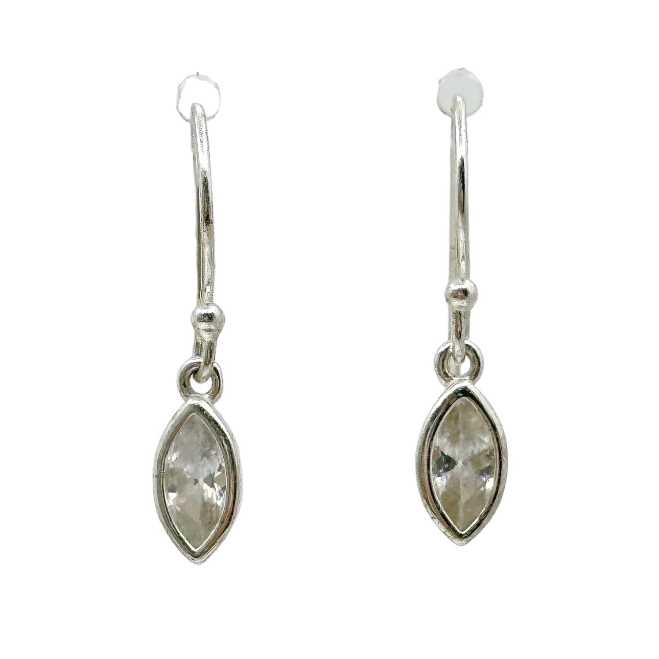 Sterling silver Cubic Zirconia drop earrings - GM289