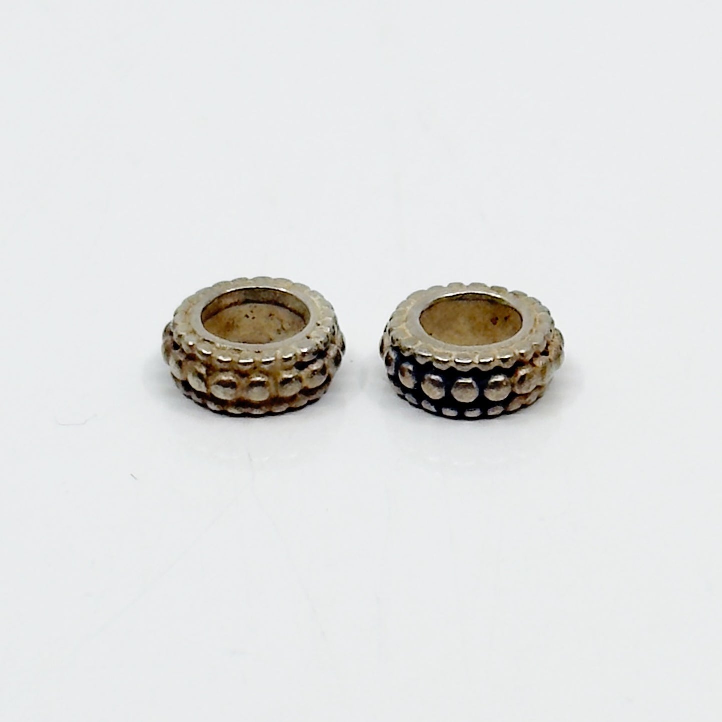 2 PANDORA Sterling Silver dot bead Charm set GM893