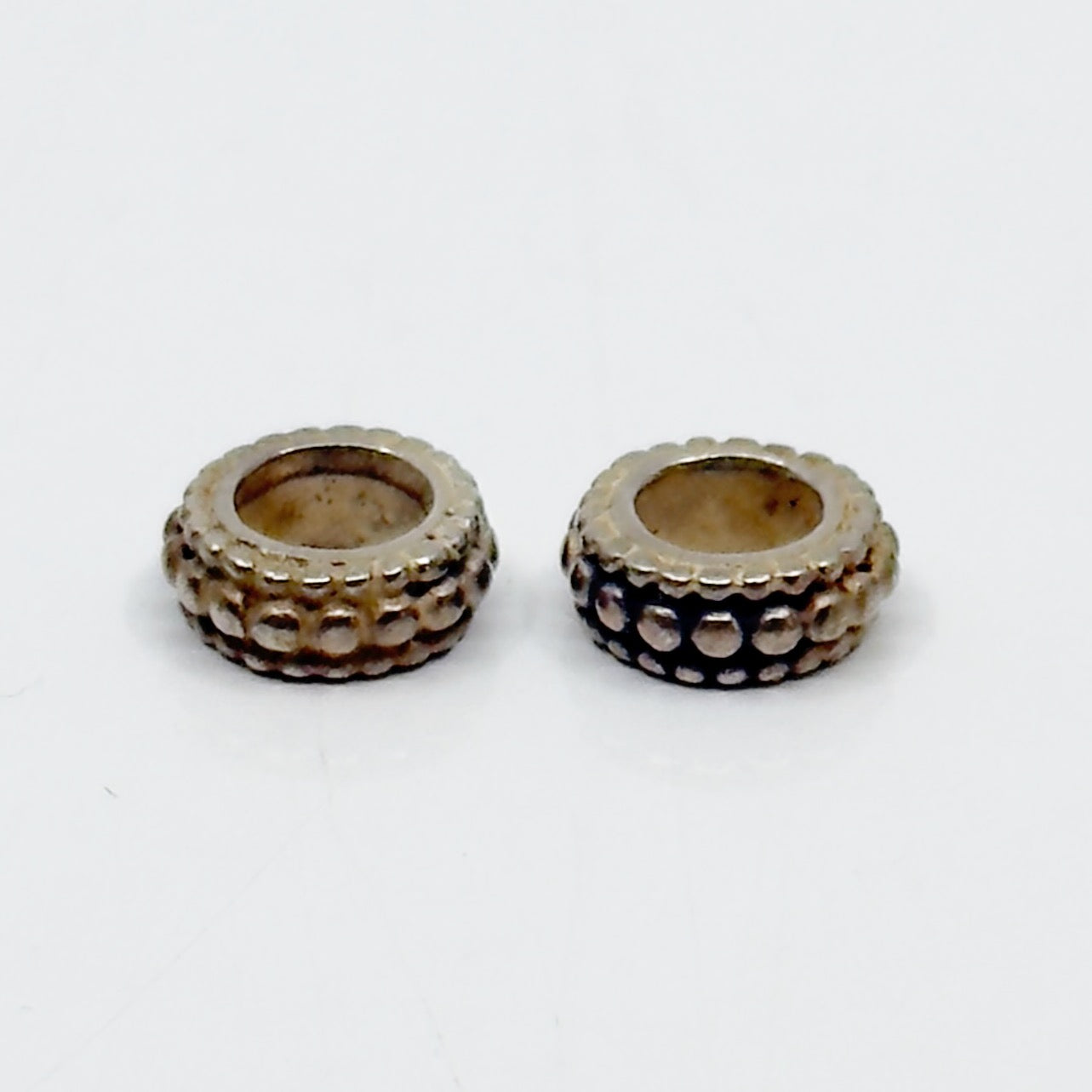2 PANDORA Sterling Silver dot bead Charm set GM893