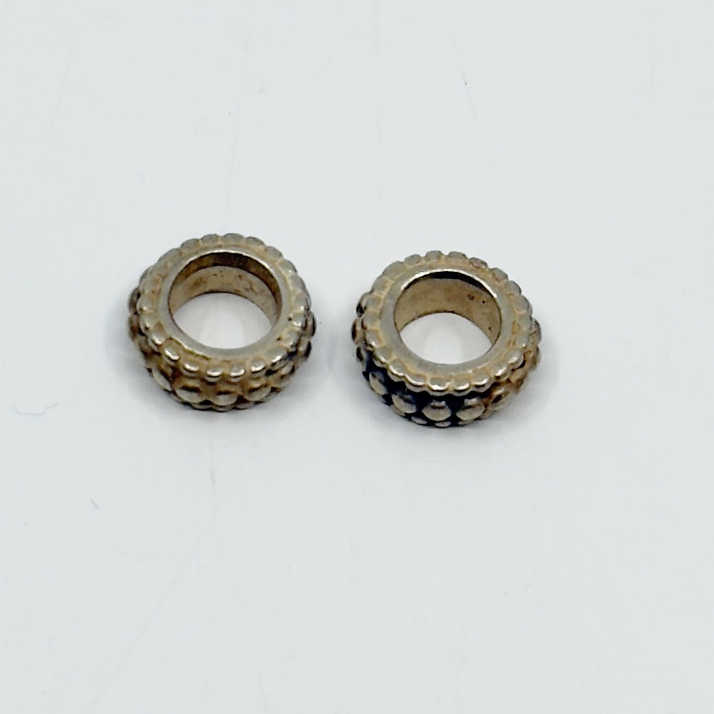 2 PANDORA Sterling Silver dot bead Charm set GM893