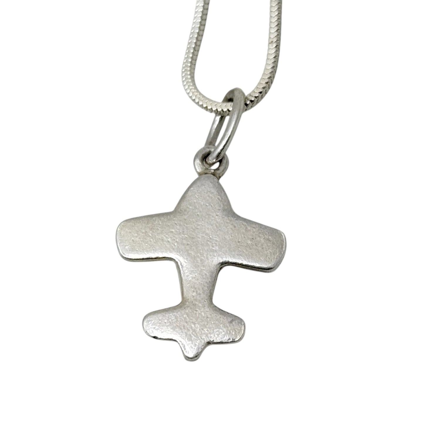 sterling silver Airplane charm pendant - GM290
