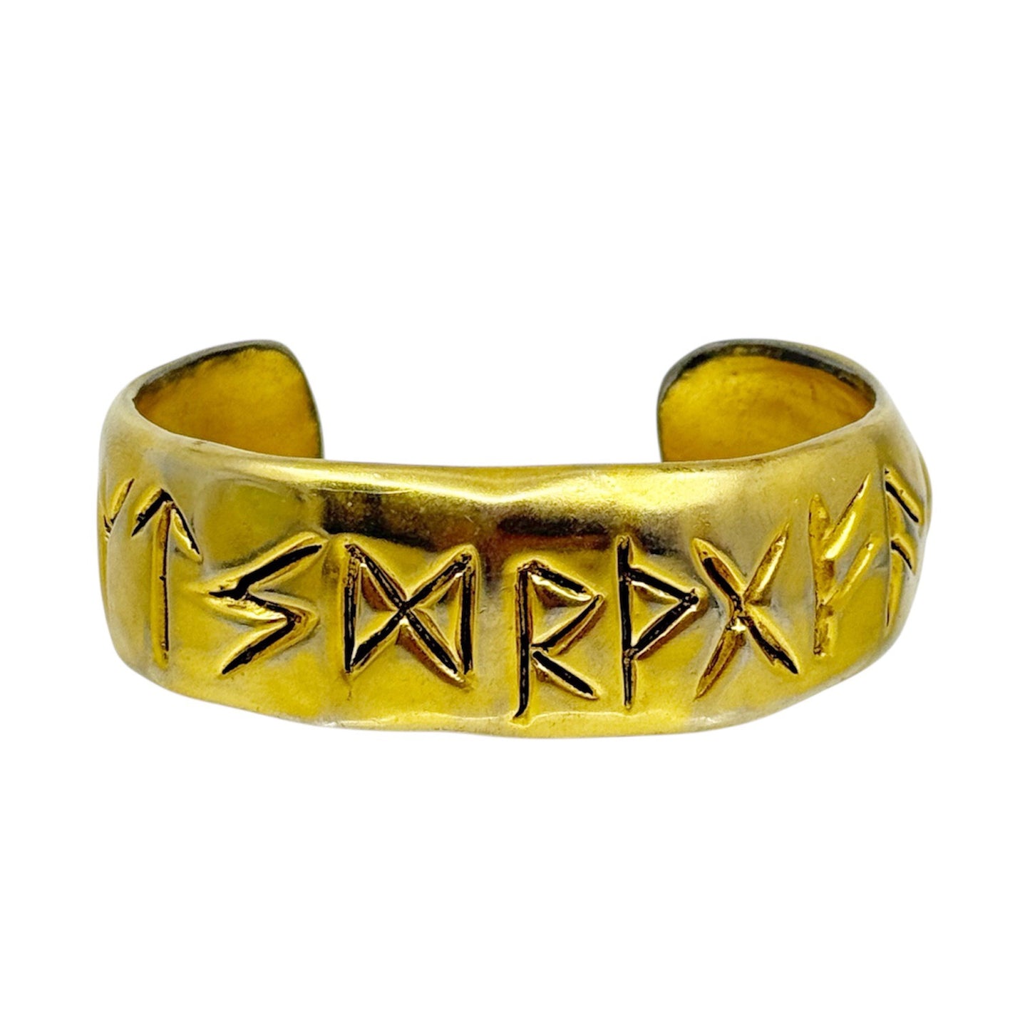 Vintage Robert Lee Morris RLM Gold Elder Futhark runes cuff bracelet - GM293