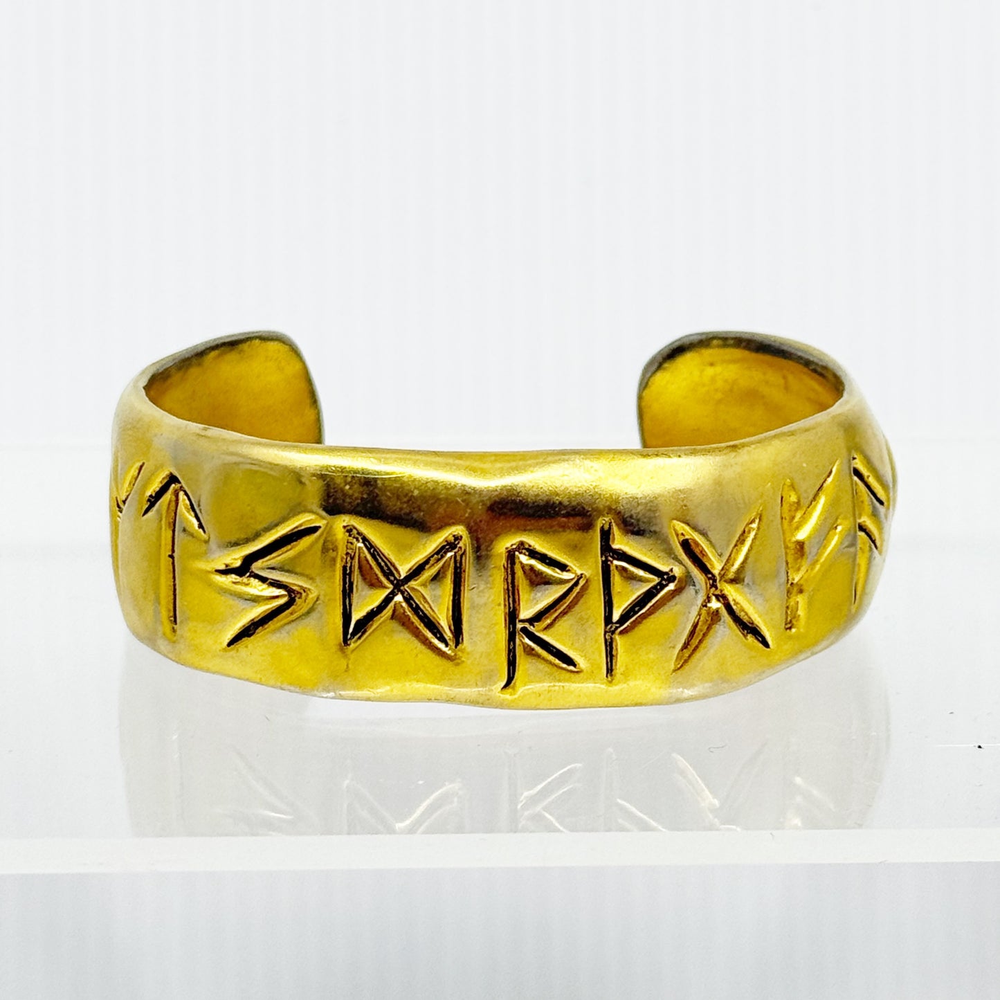 Vintage Robert Lee Morris RLM Gold Elder Futhark runes cuff bracelet - GM293