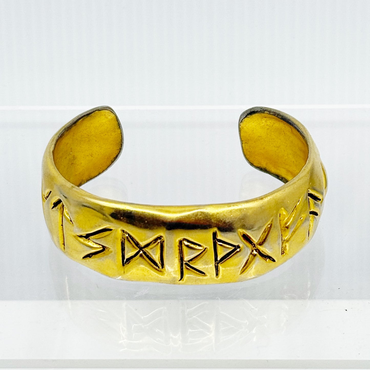 Vintage Robert Lee Morris RLM Gold Elder Futhark runes cuff bracelet - GM293