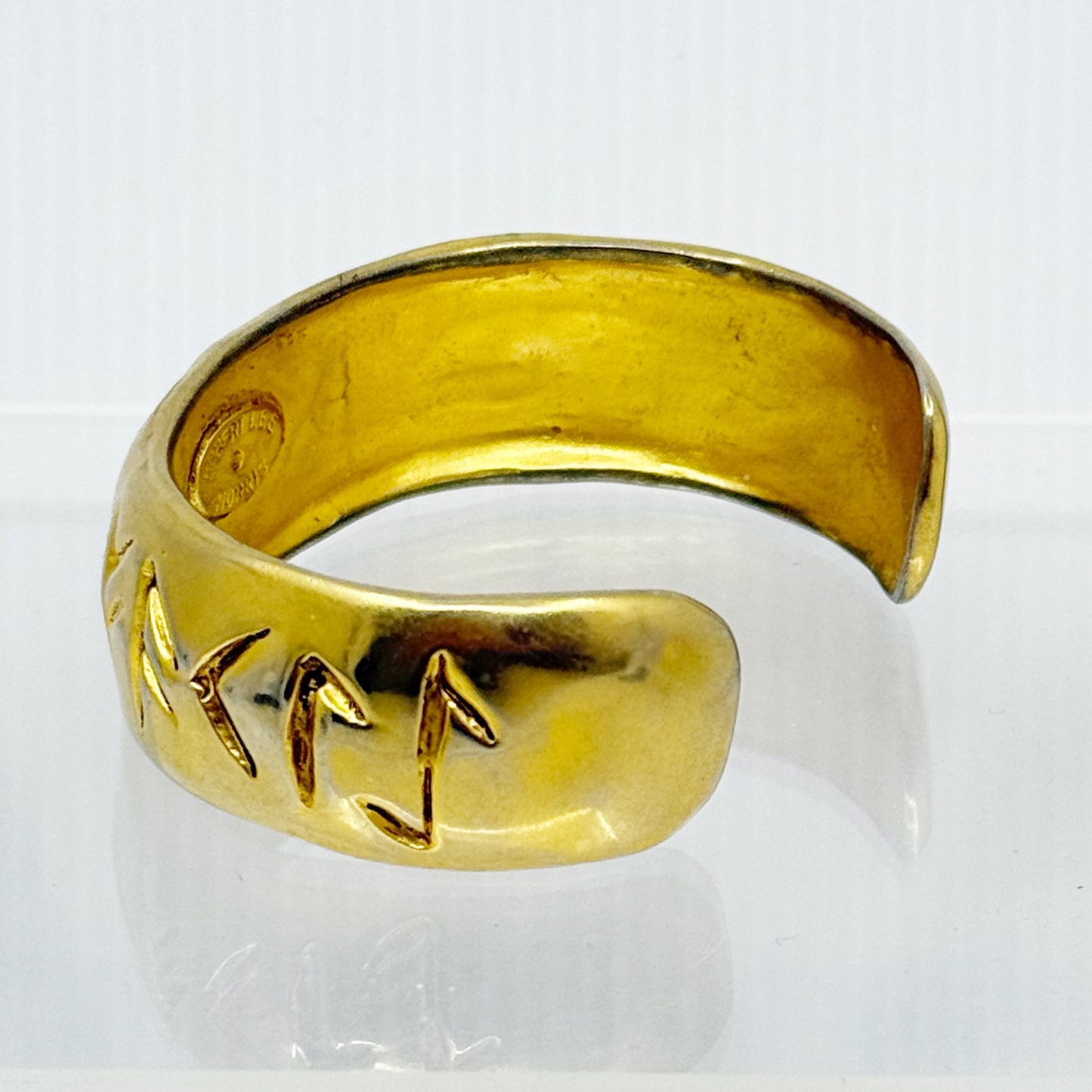 Vintage Robert Lee Morris RLM Gold Elder Futhark runes cuff bracelet - GM293