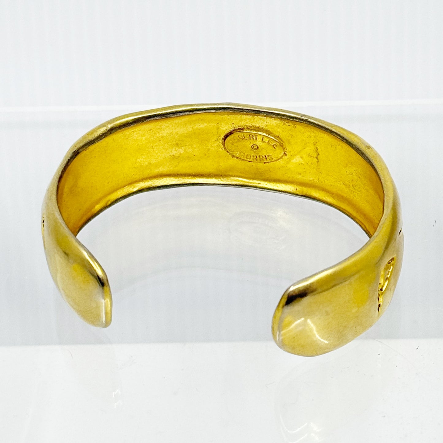 Vintage Robert Lee Morris RLM Gold Elder Futhark runes cuff bracelet - GM293