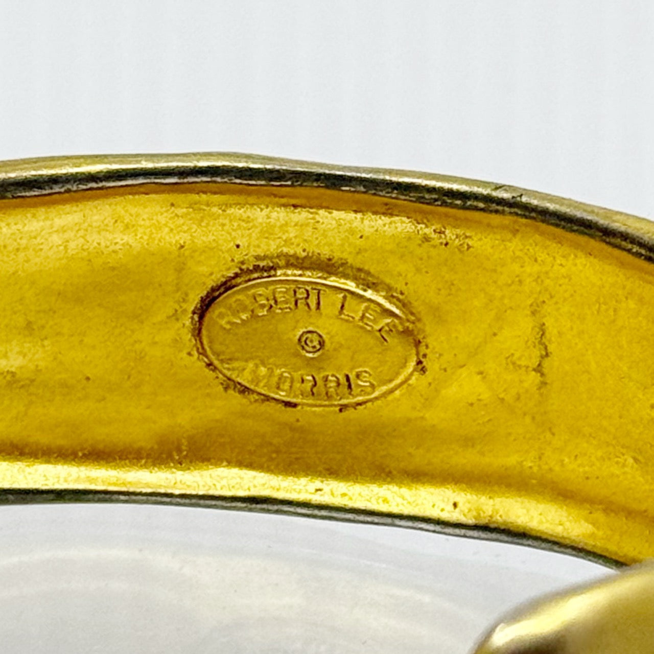 Vintage Robert Lee Morris RLM Gold Elder Futhark runes cuff bracelet - GM293