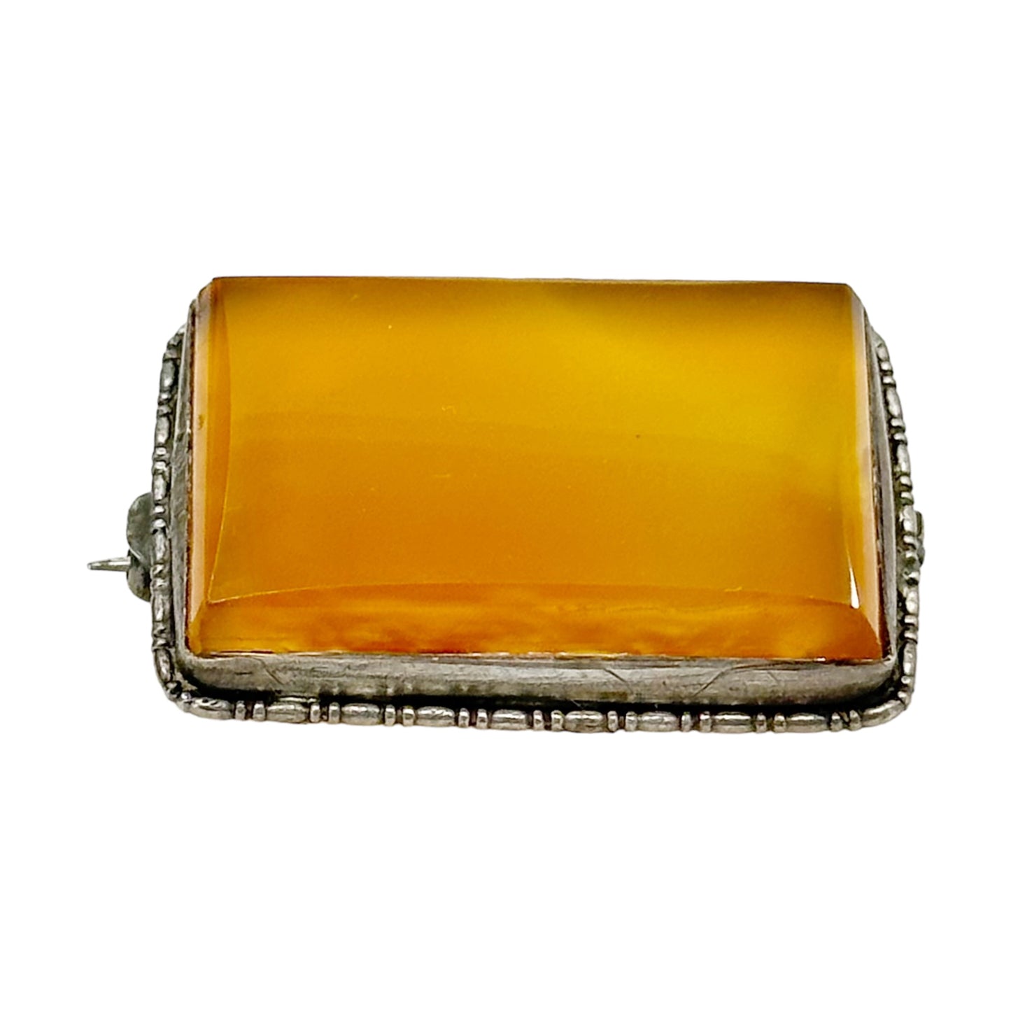 Vintage 800 silver carnelian brooch - GM294