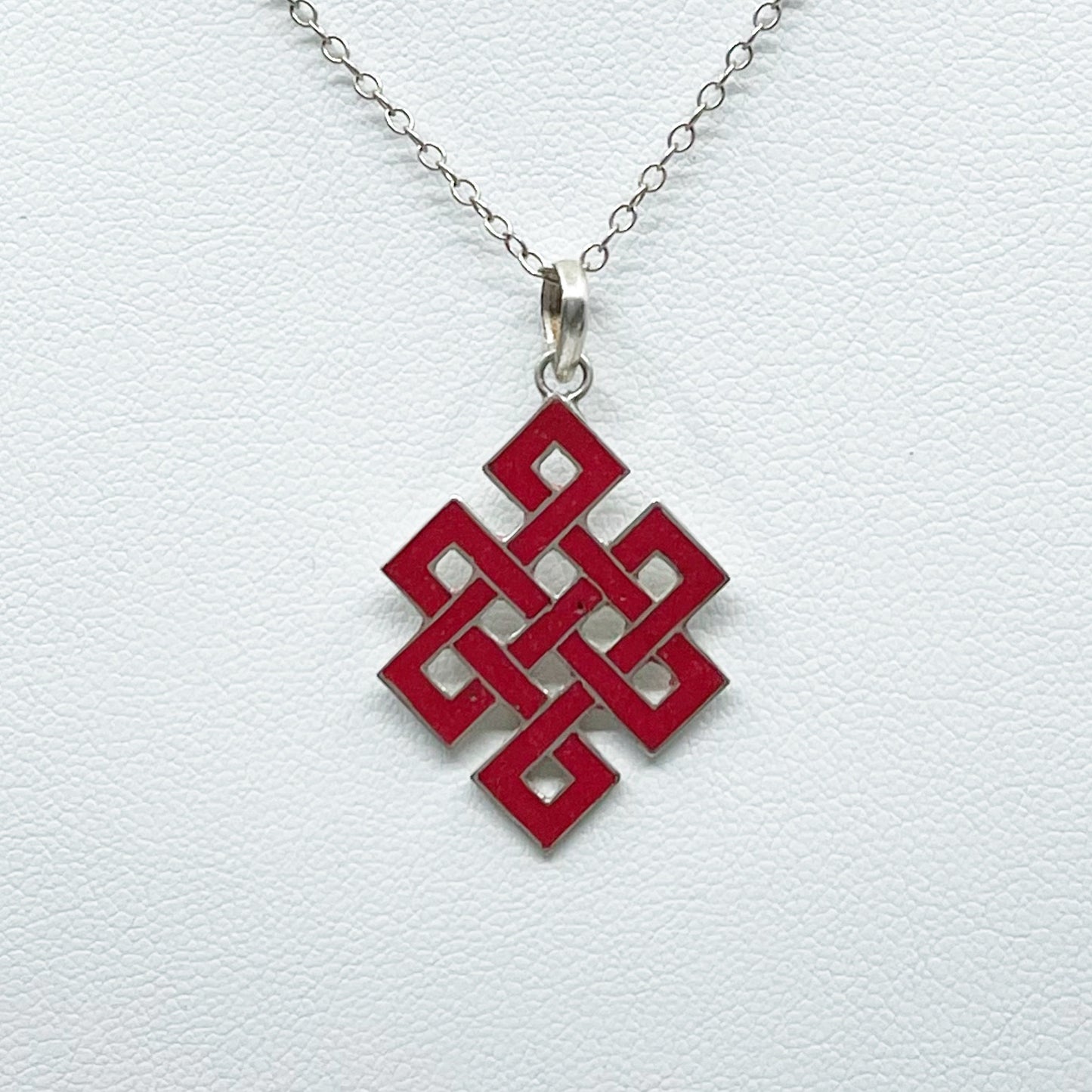 sterling silver Celtic knot enamel pendant - GM295
