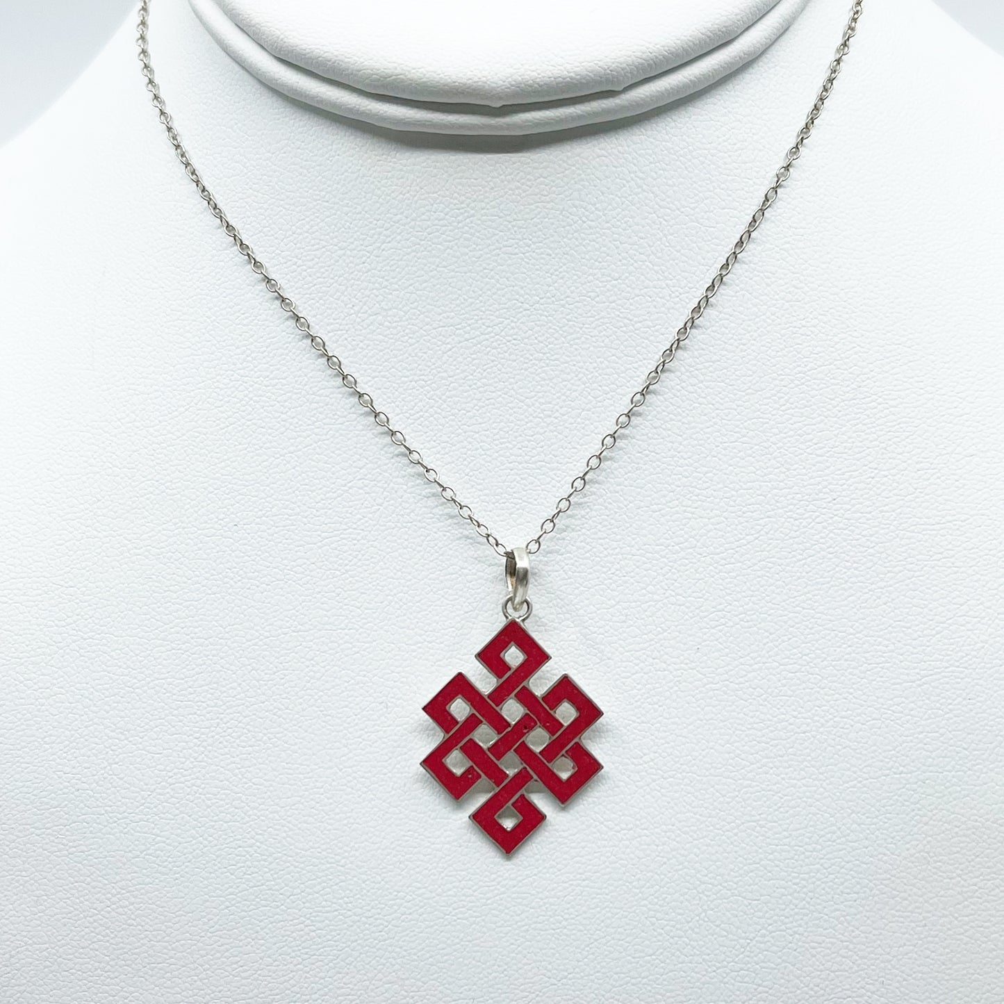sterling silver Celtic knot enamel pendant - GM295