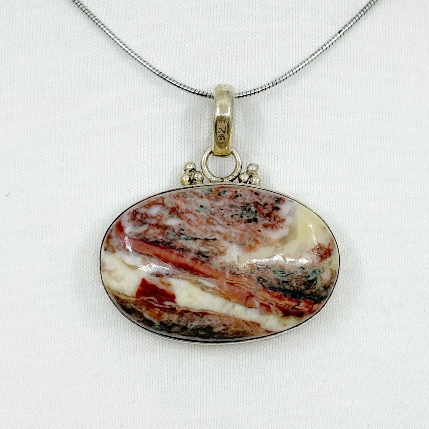 Sterling silver jasper pendant - GM31