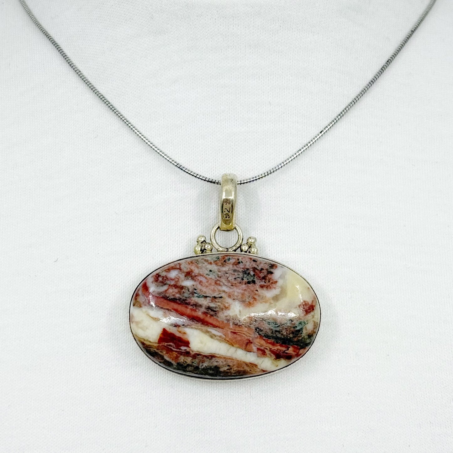 Sterling silver jasper pendant - GM31