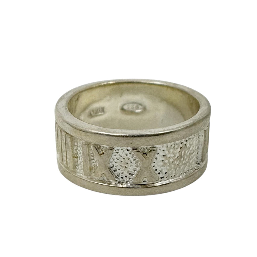 Milor sterling silver atlas Roman numerals band ring - GM311