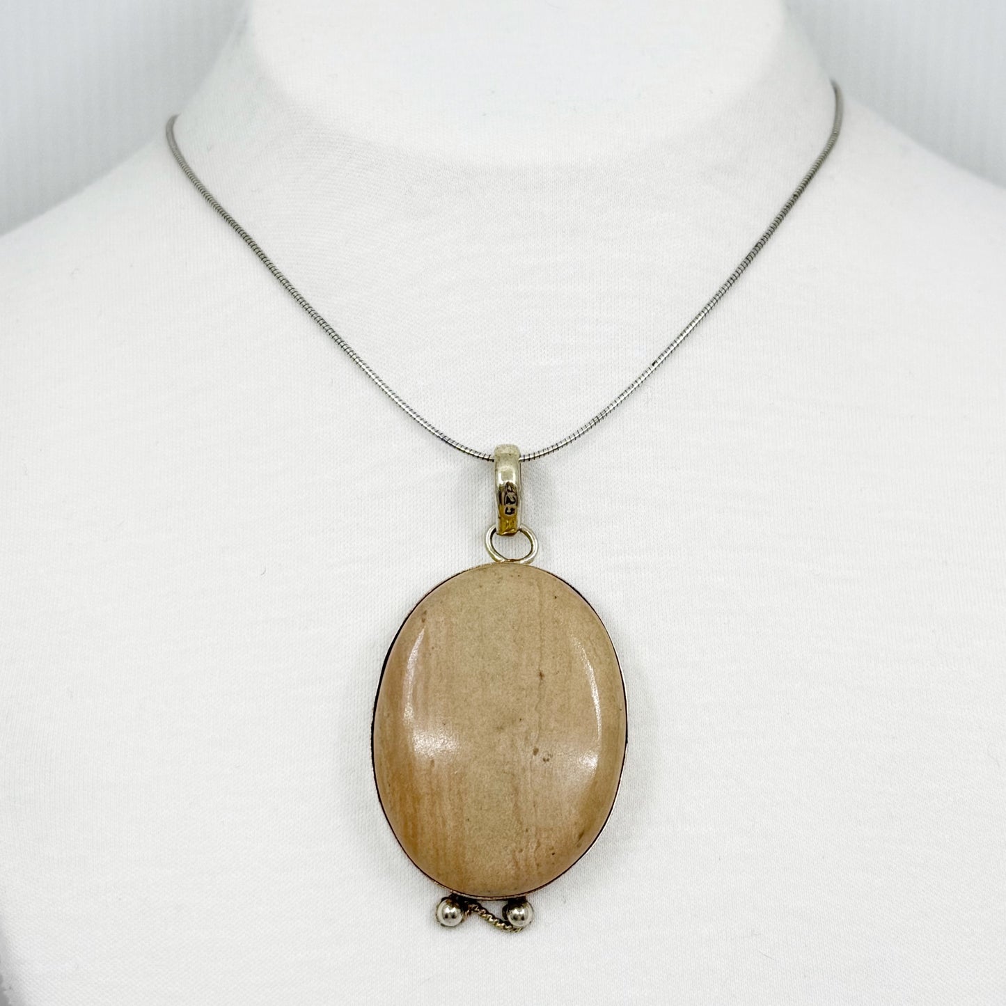 Sterling silver jasper pendant - GM33