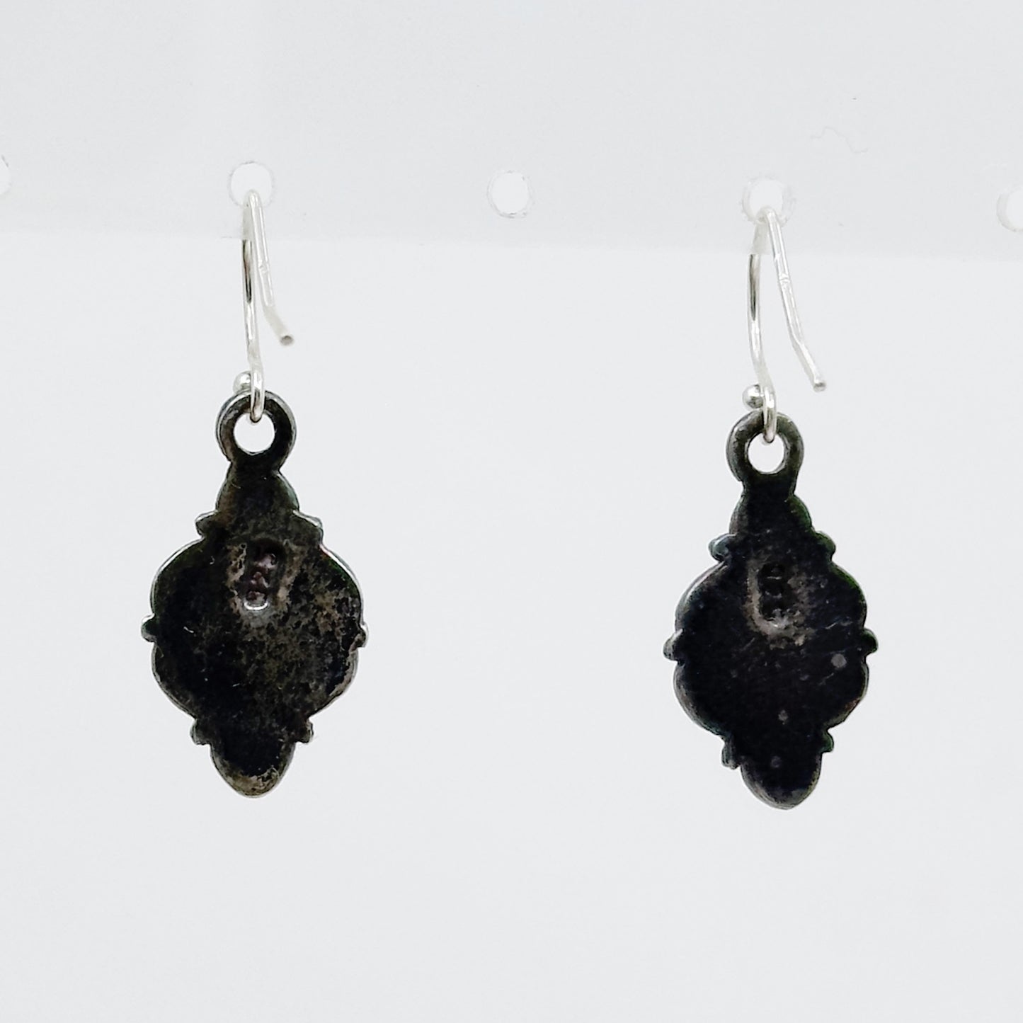 Vintage Sterling silver coral drop earrings