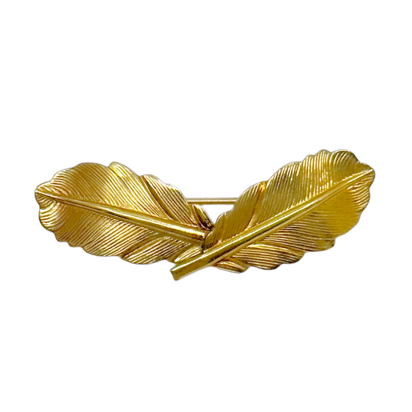 Vintage Carl Art 12K Gold Filled double feather brooch