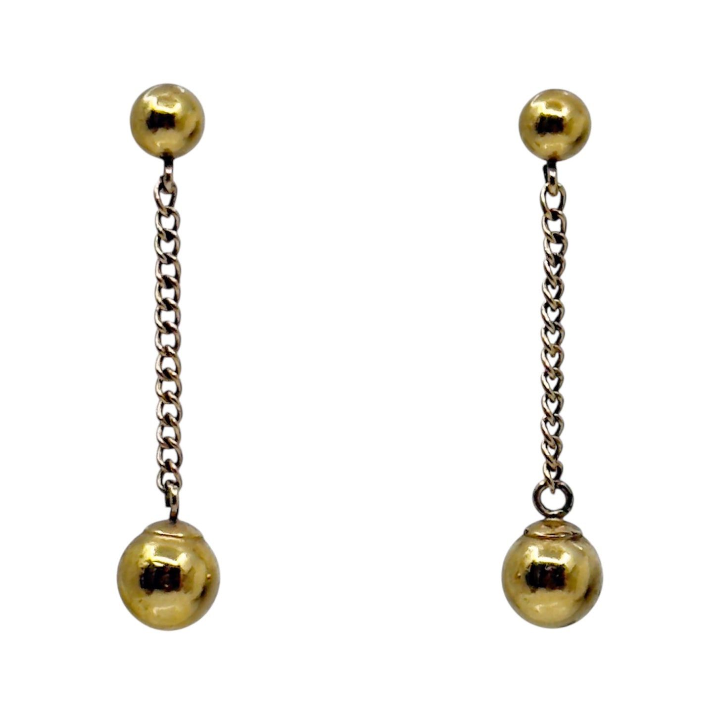 14k Gold vermeil sterling silver bead drop earrings GM843