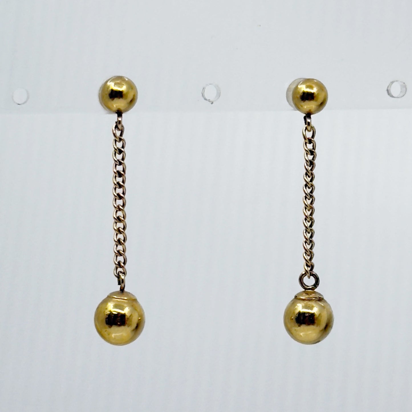 14k Gold vermeil sterling silver bead drop earrings GM843