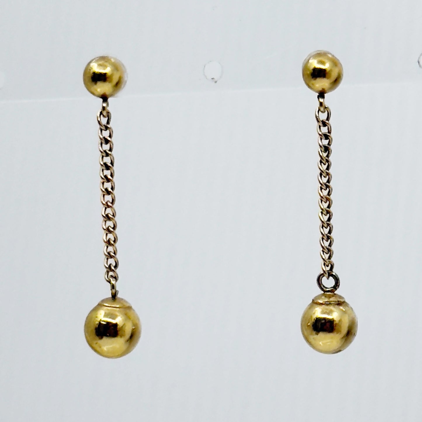 14k Gold vermeil sterling silver bead drop earrings GM843