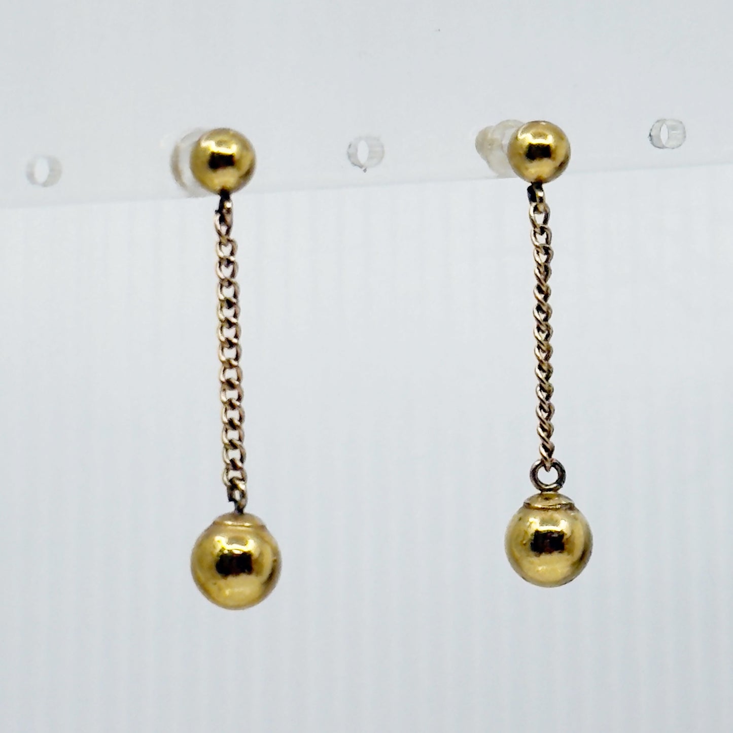 14k Gold vermeil sterling silver bead drop earrings GM843