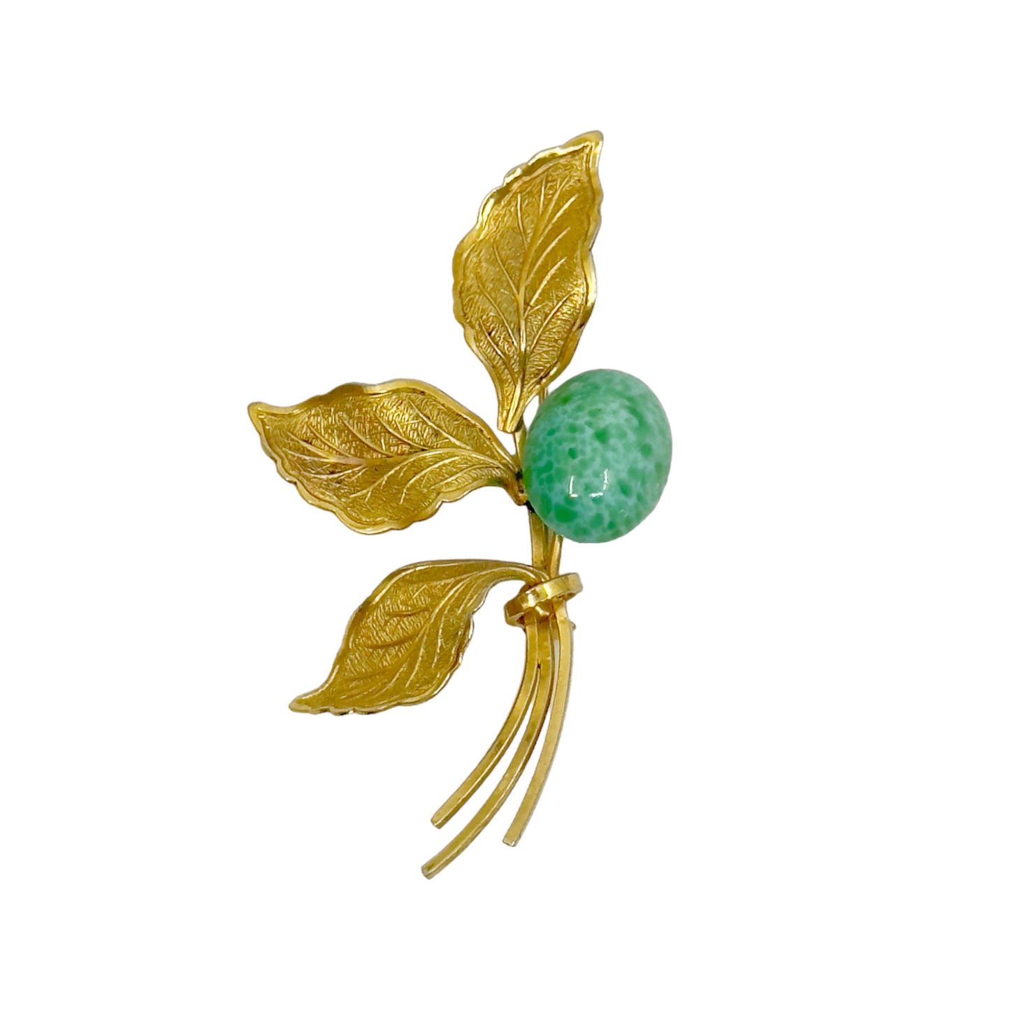 Vintage Turin Inc 12K gold filled robin's egg glass brooch