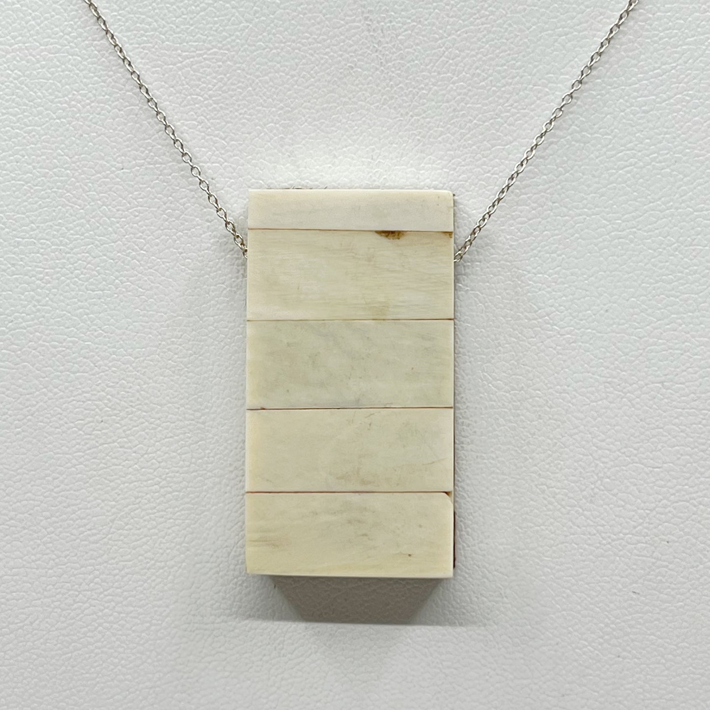 sterling silver bone inlay necklace