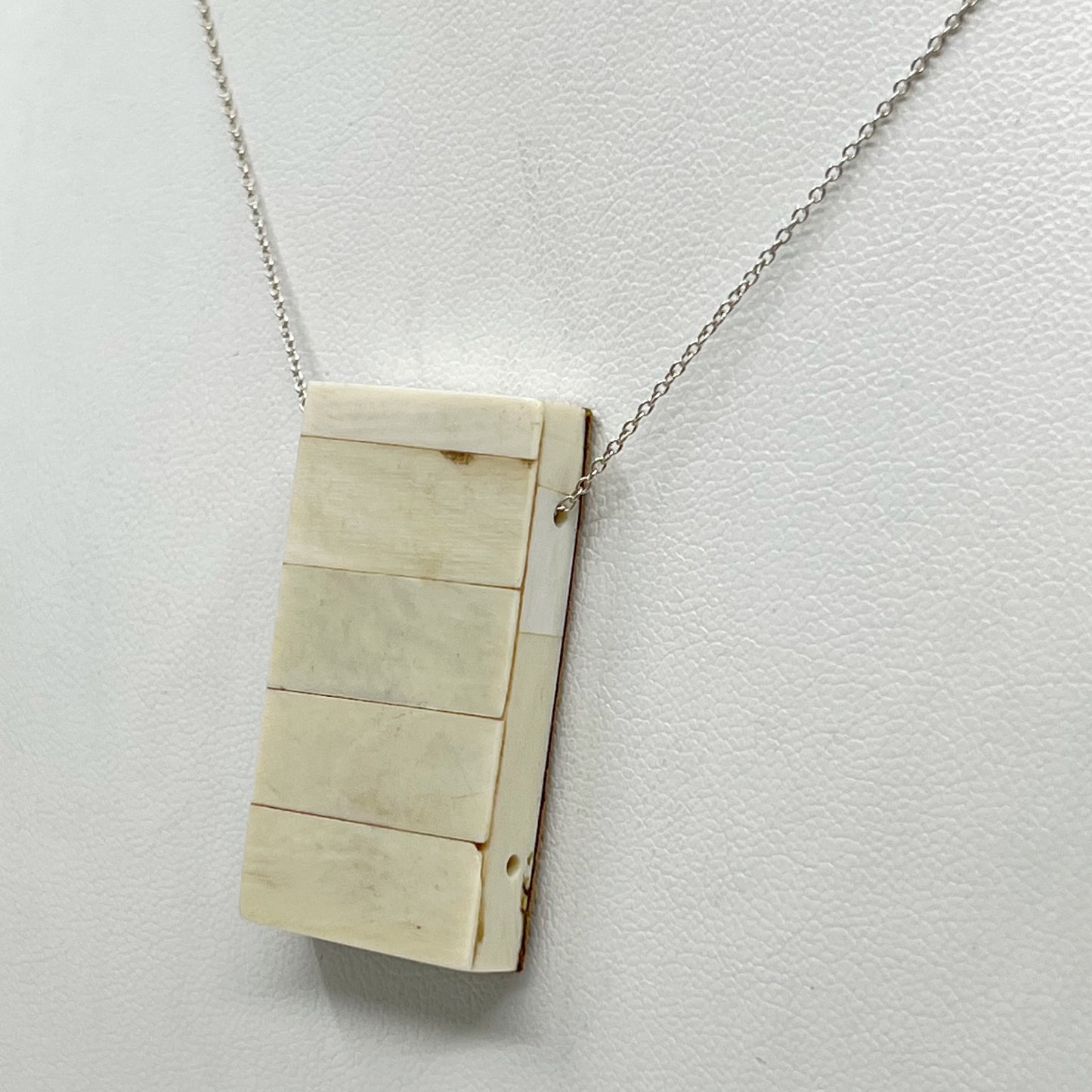 sterling silver bone inlay necklace