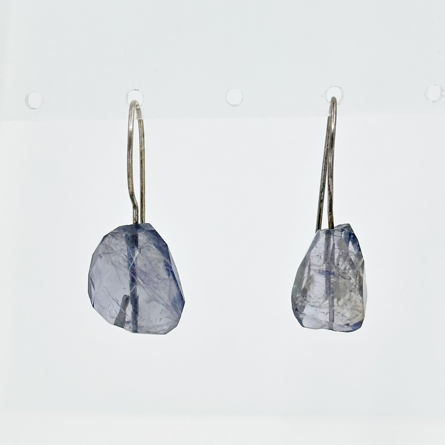 Hand Made Sterling silver faceted Iolite earrings - GM37