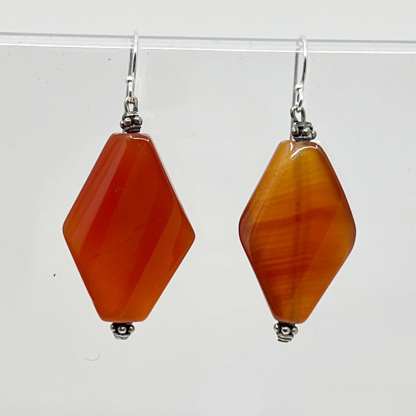 Hand Made sterling silver carnelian earrings