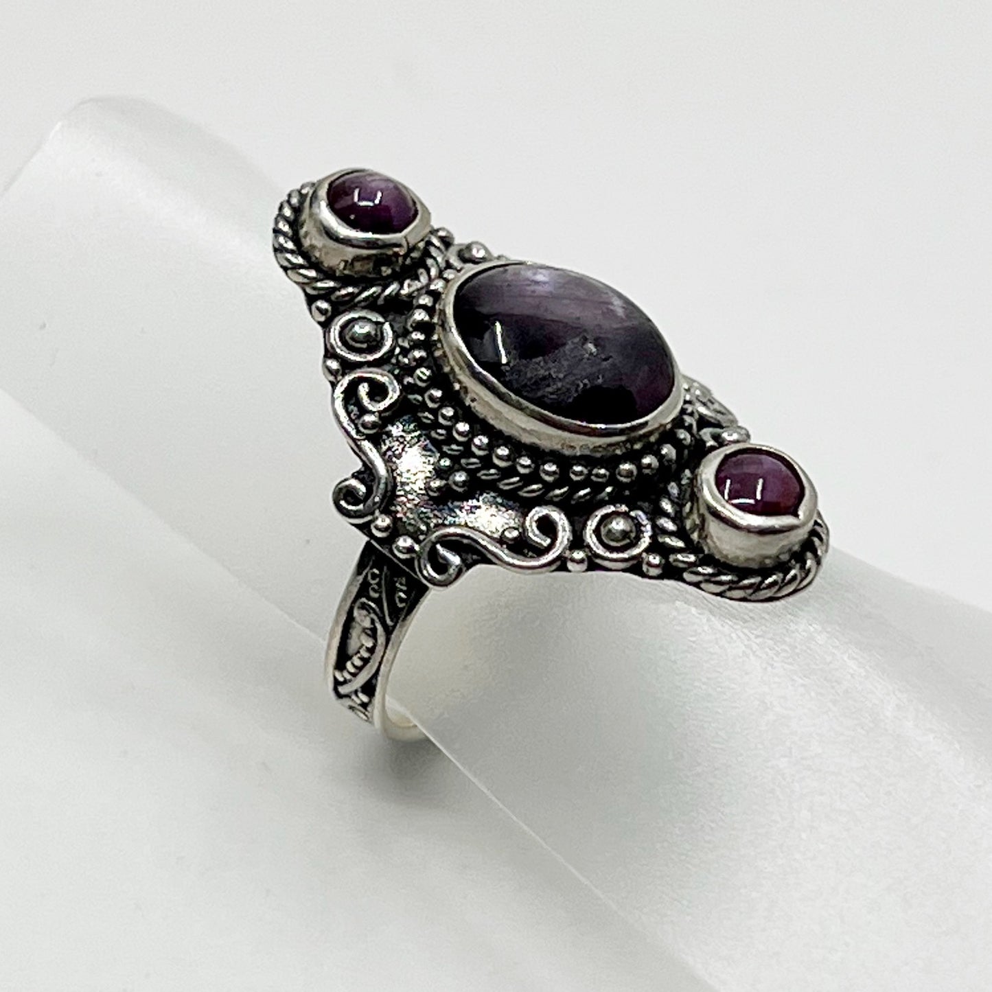 Sterling Silver star Ruby Ring