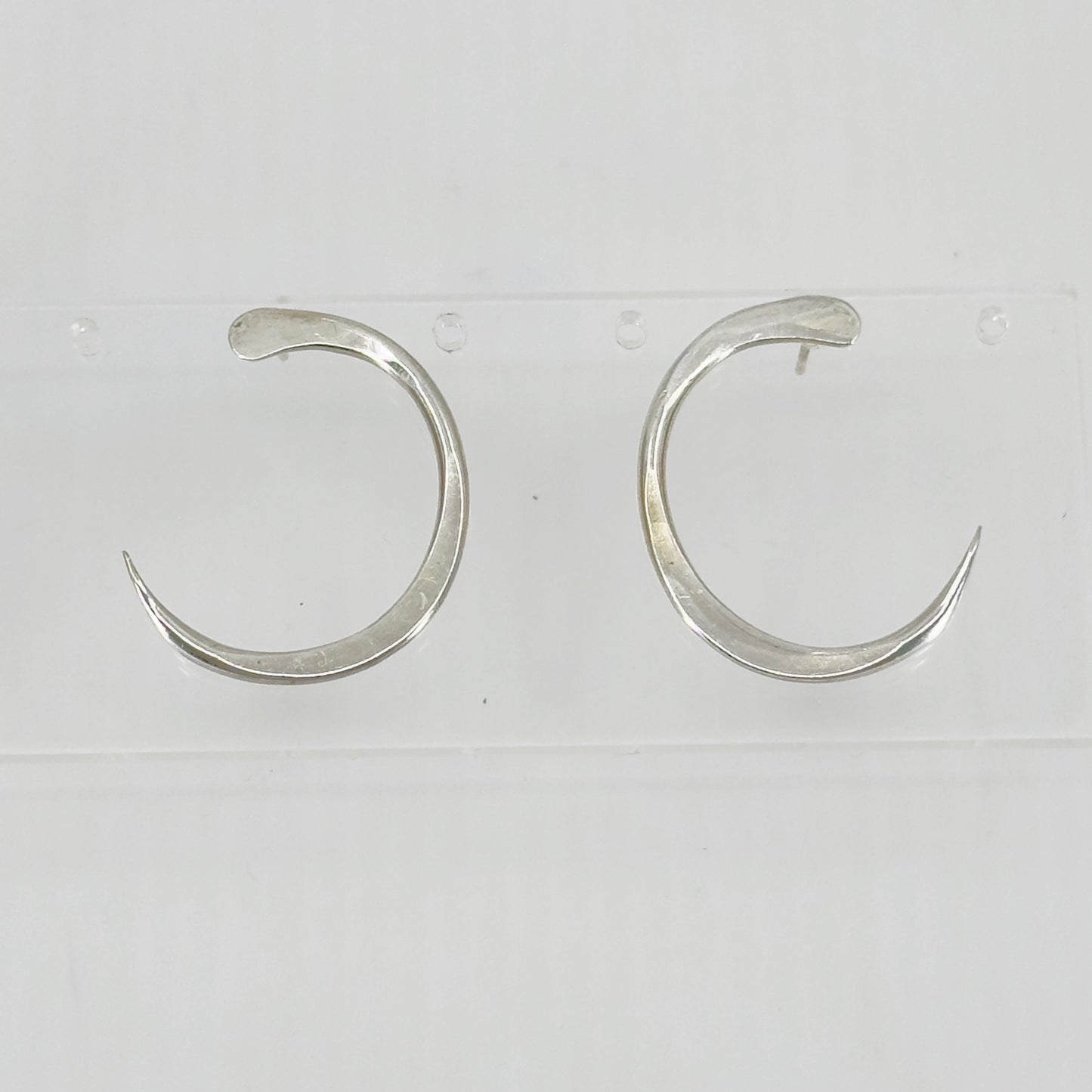Hand Made Sterling silver hammered earrings