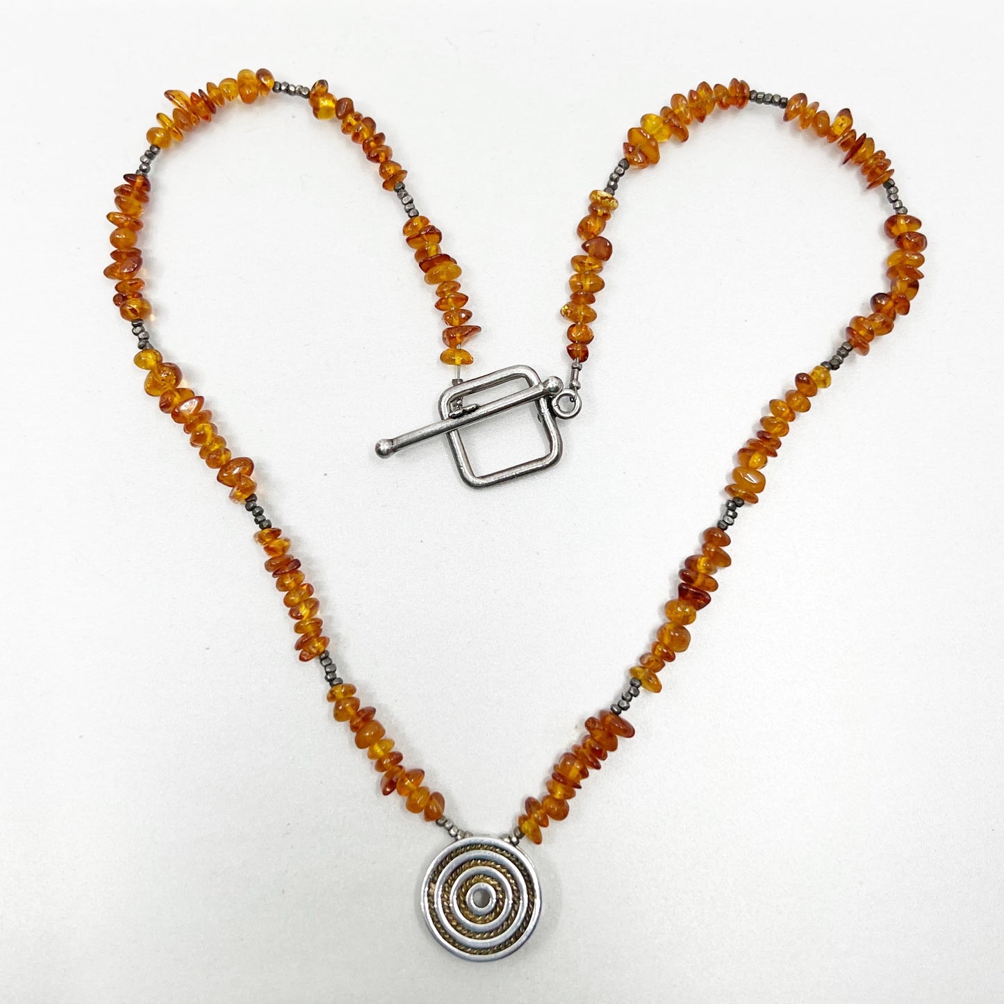 Sterling silver baltic amber necklace - GM38