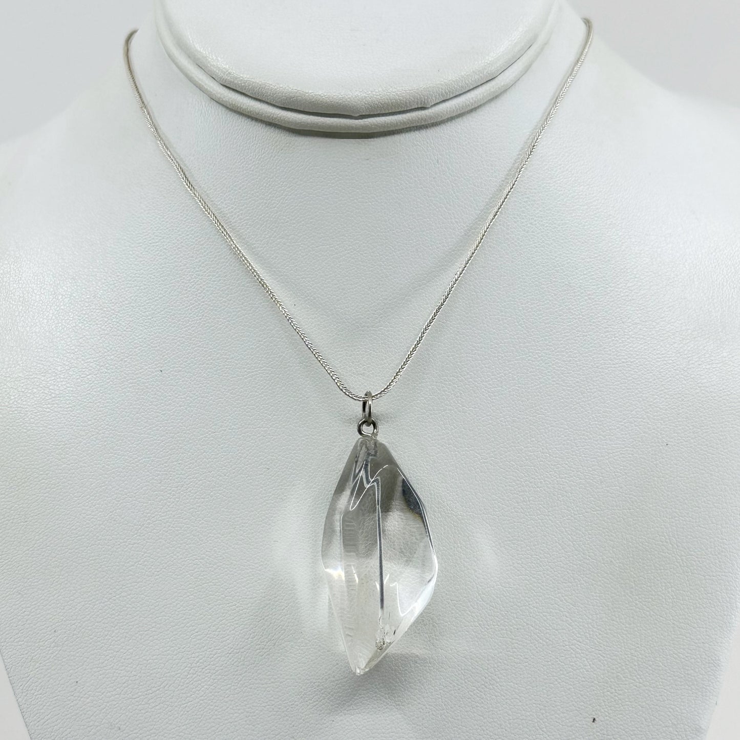 Hand Made sterling silver rock crystal talisman pendant