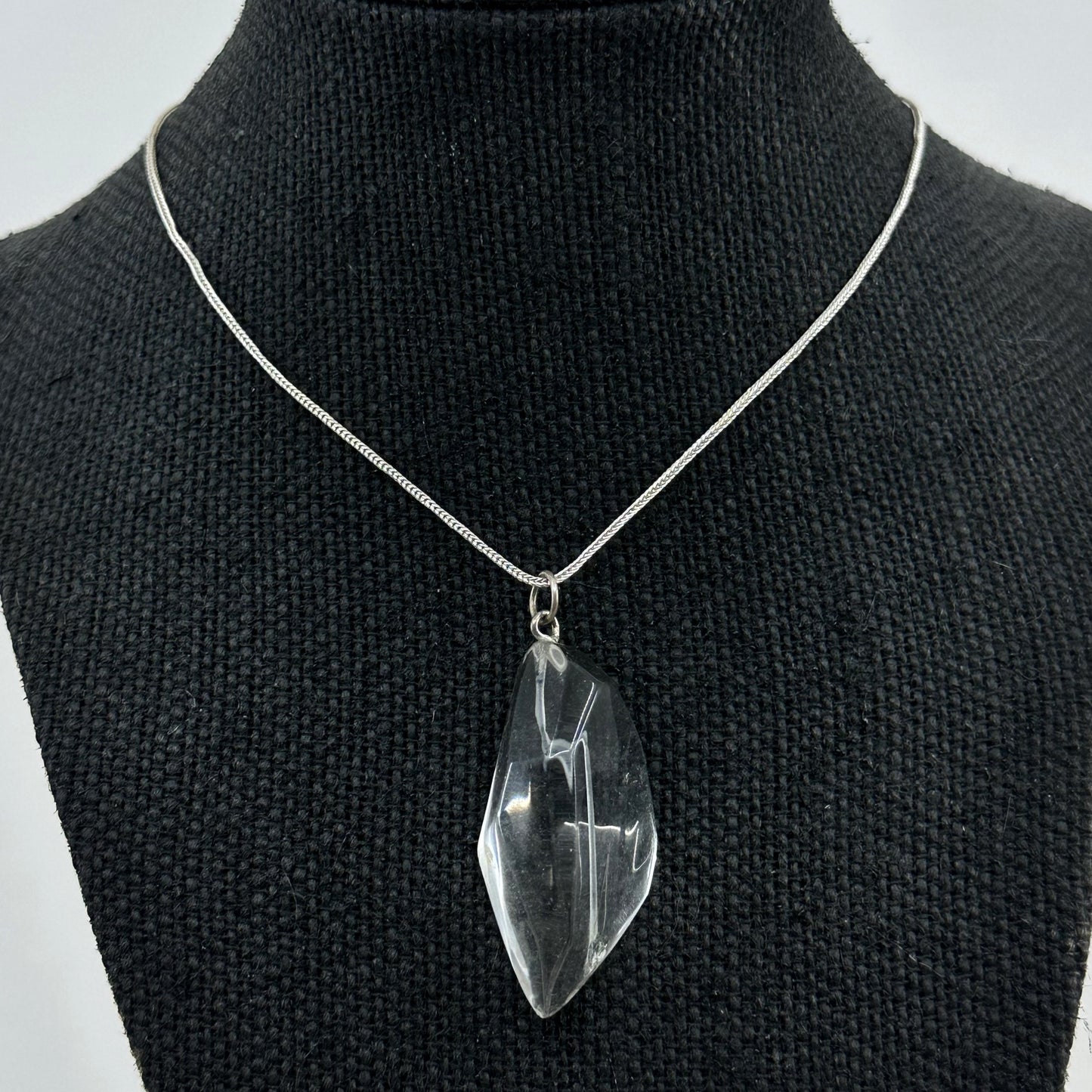 Hand Made sterling silver rock crystal talisman pendant