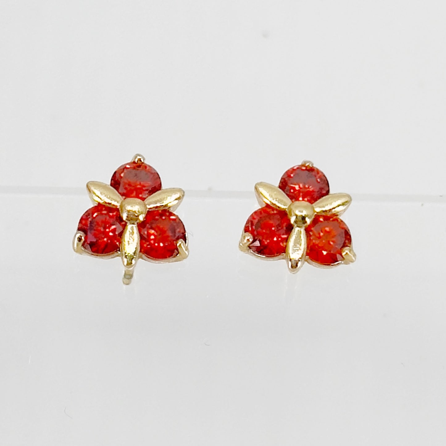 14K Gold Vermeil Sterling silver Hessonite garnet stud earrings