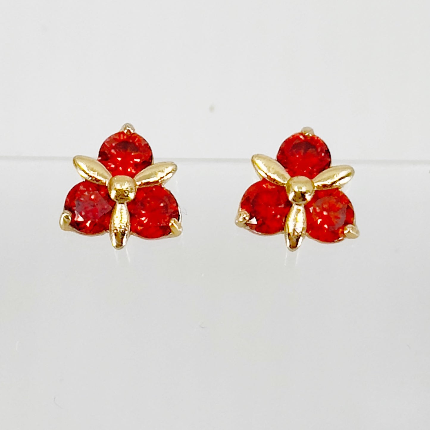 14K Gold Vermeil Sterling silver Hessonite garnet stud earrings