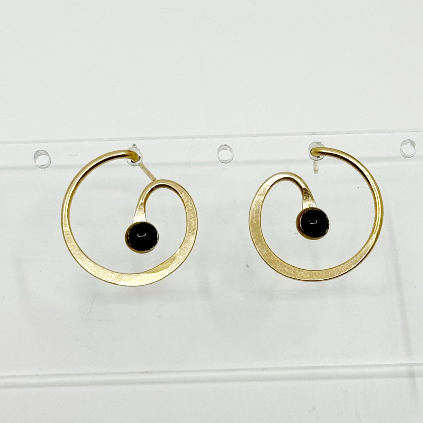 Hand Made 14k Gold filled onyx earrings GM863