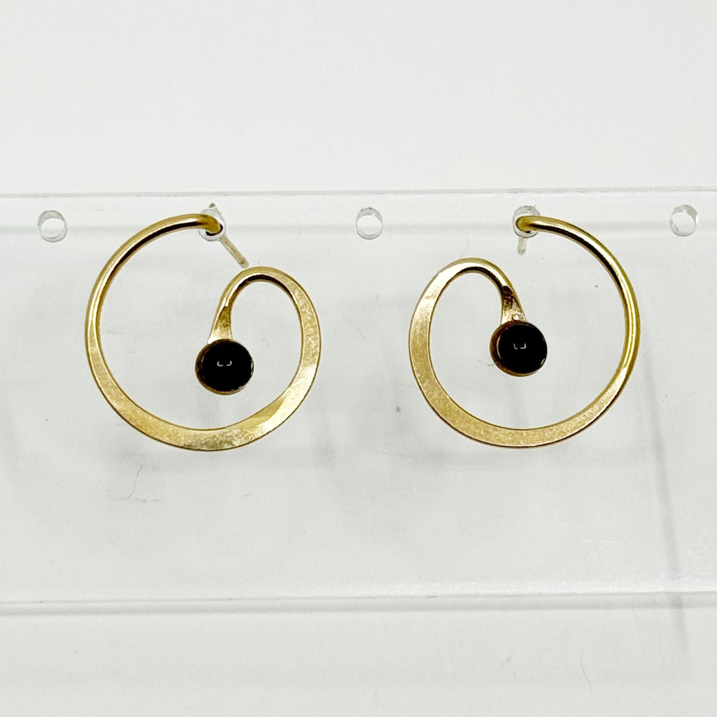Hand Made 14k Gold filled onyx earrings GM863