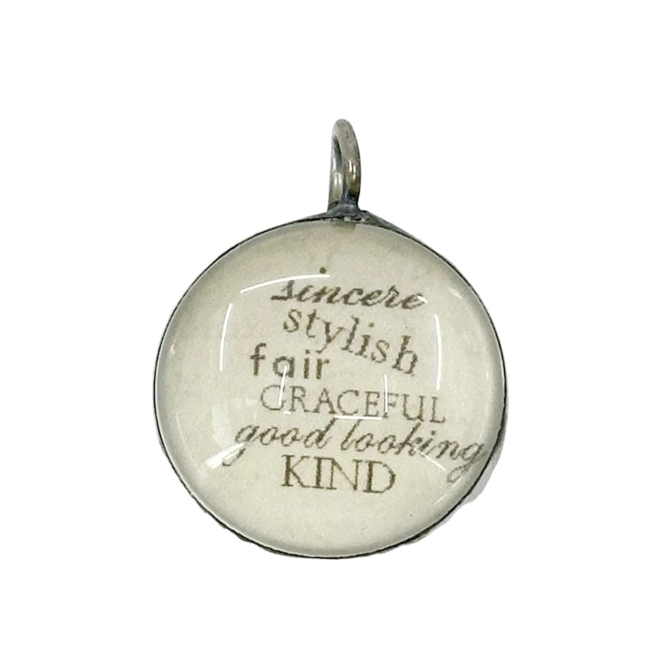 Vintage Sterling silver rock crystal Libra pendant